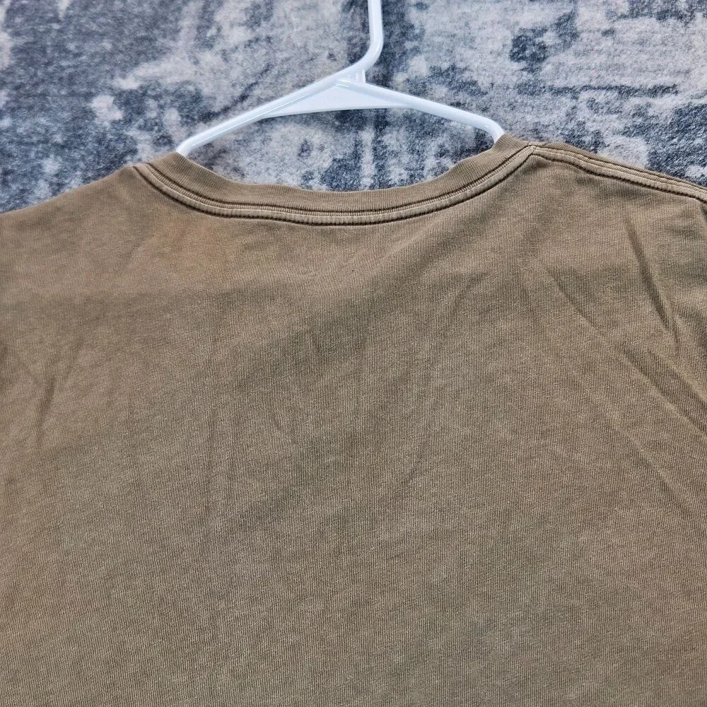 J Crew Henley Shirt Mens Large Brown Vintage Jersey Relaxed Long Sleeve Oarsman
